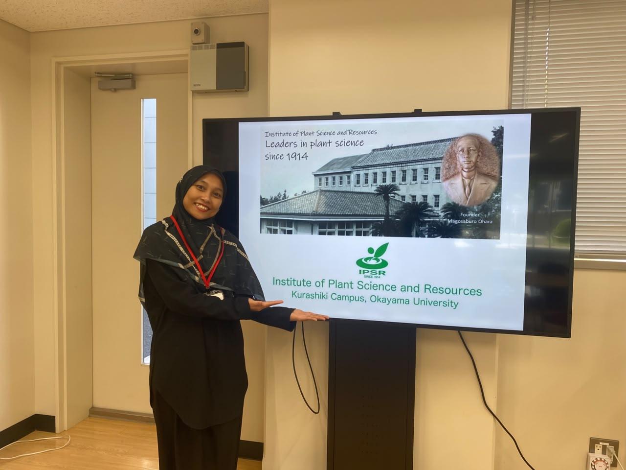 Dokumentasi keikutsertaan Indah Sri Lestari dalam ITC 2026 di Okayama University, Jepang